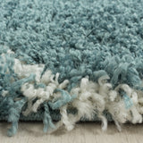 Hoogpolig Salsa Shaggy vloerkleed met modern ruitpatroon blauw