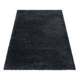 Antraciet hoogpolig fluffy shaggy vloerkleed