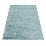 Blauwe hoogpolig fluffy shaggy vloerkleed