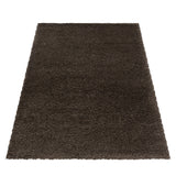 Bruine hoogpolig fluffy shaggy vloerkleed