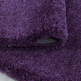 Zijaanzicht Paarse hoogpolig fluffy shaggy vloerkleed