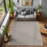 Loom 4300 Brown/Bruin Laagpolig Duurzaam Geweven Vloerkleed Effen Binnen/Buiten Tapijt in een modern interieur