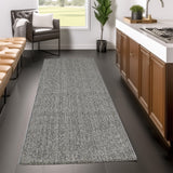 Loom 4300 Gray/Grijs Laagpolig Duurzaam Geweven Vloerkleed Effen Binnen/Buiten Tapijt in een modern interieur