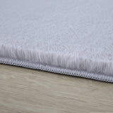 Close-up Zilver superzachte hoogpolig pluche vloerkleed