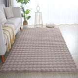 zacht beige tapijt met golvend patroon 3D effect in een salon