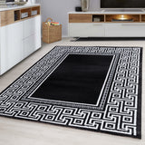 Modern-Versace- Zwart-laagpolig-vloerkleed-voor-woonkamer-betaalbaar