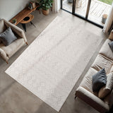 Doha Simply Crème - Japandi Modern Design Vloerkleed detailfoto van de structuur