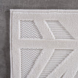 Doha Simply Crème - Japandi Modern Design Vloerkleed vanuit een andere hoek