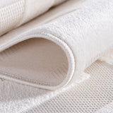 Doha Simply Crème - Japandi Modern Design Vloerkleed vanuit een andere hoek