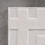 Doha Simply Crème - Japandi Modern Design Vloerkleed in de slaapkamer