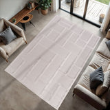 Doha Simply Crème - Japandi Modern Design Vloerkleed detailfoto van de structuur